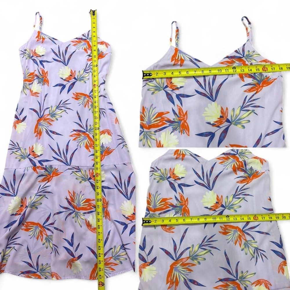 Lulus Quinlynn Midi Slip Dress Tropical Lavender Resortwear Beach wedding size L - Picture 5 of 7